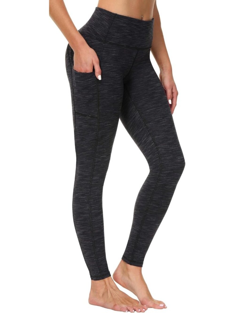 Women's Anthracite Tummy Control Workout Imported Compression Yoga Leggings